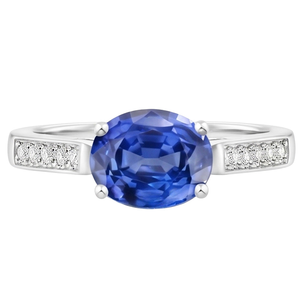 echter oval diamant 14Karat ring Seitenansicht