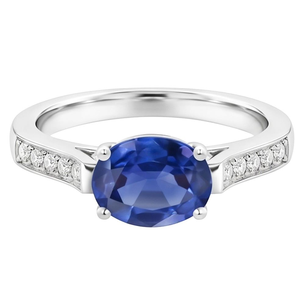 echter oval diamant 14Karat ring Detailansicht