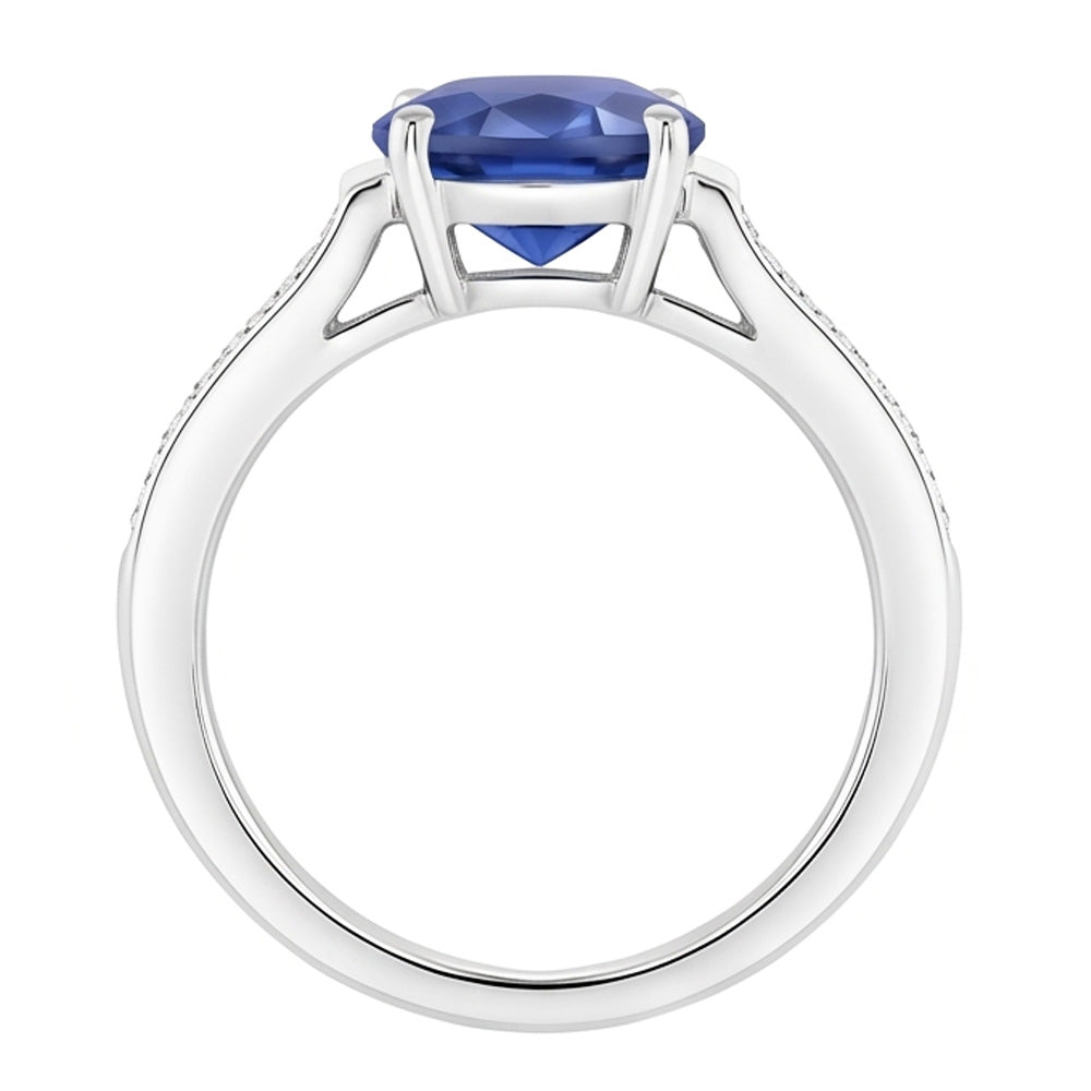 echter oval diamant 14Karat ring Draufsicht