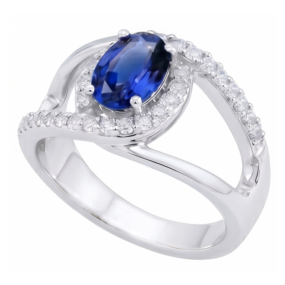 echter oval diamant 14Karat ring Seitenansicht