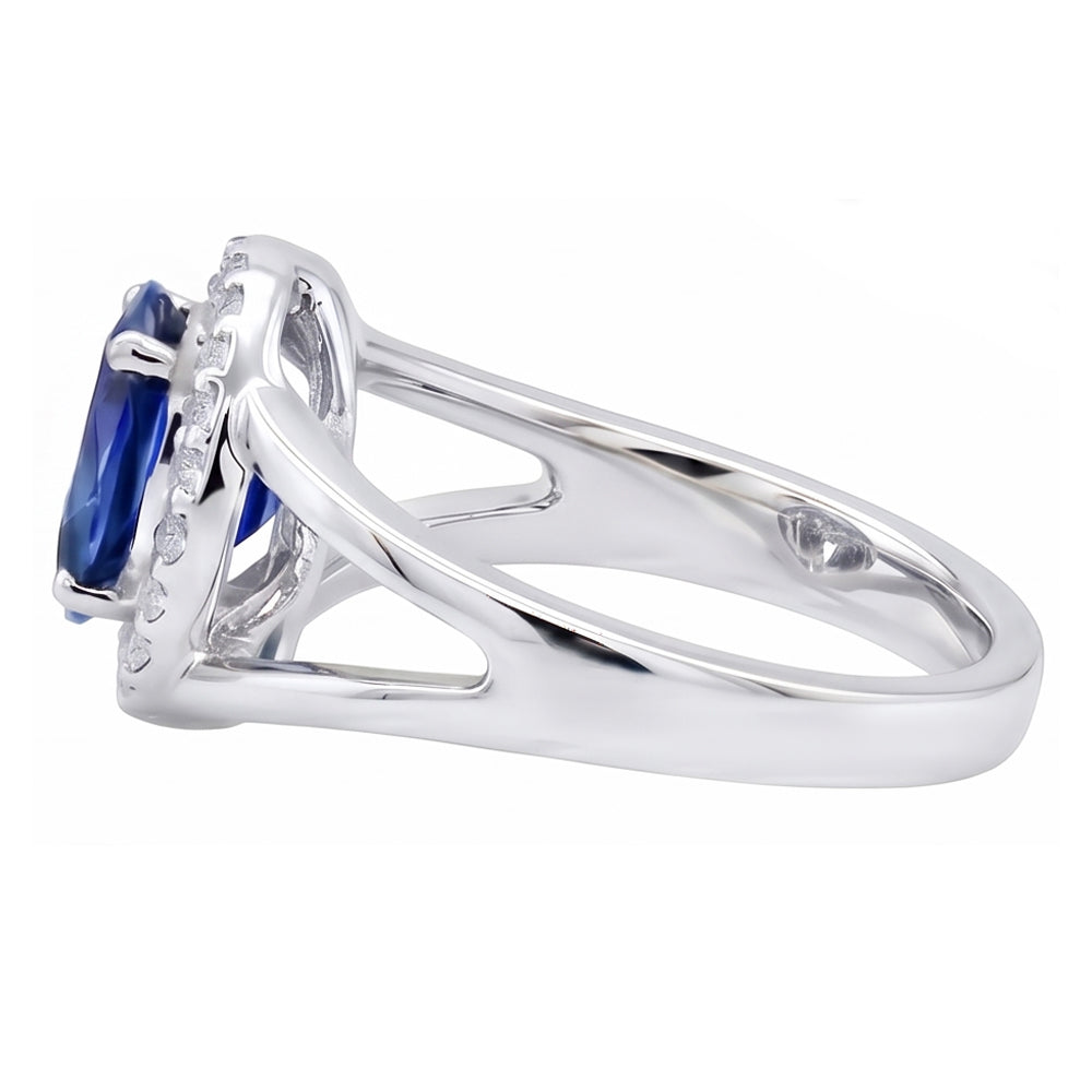 echter oval diamant 14Karat ring Draufsicht