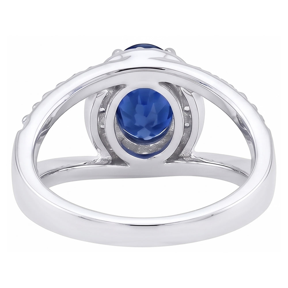echter oval diamant 14Karat ring Profilansicht