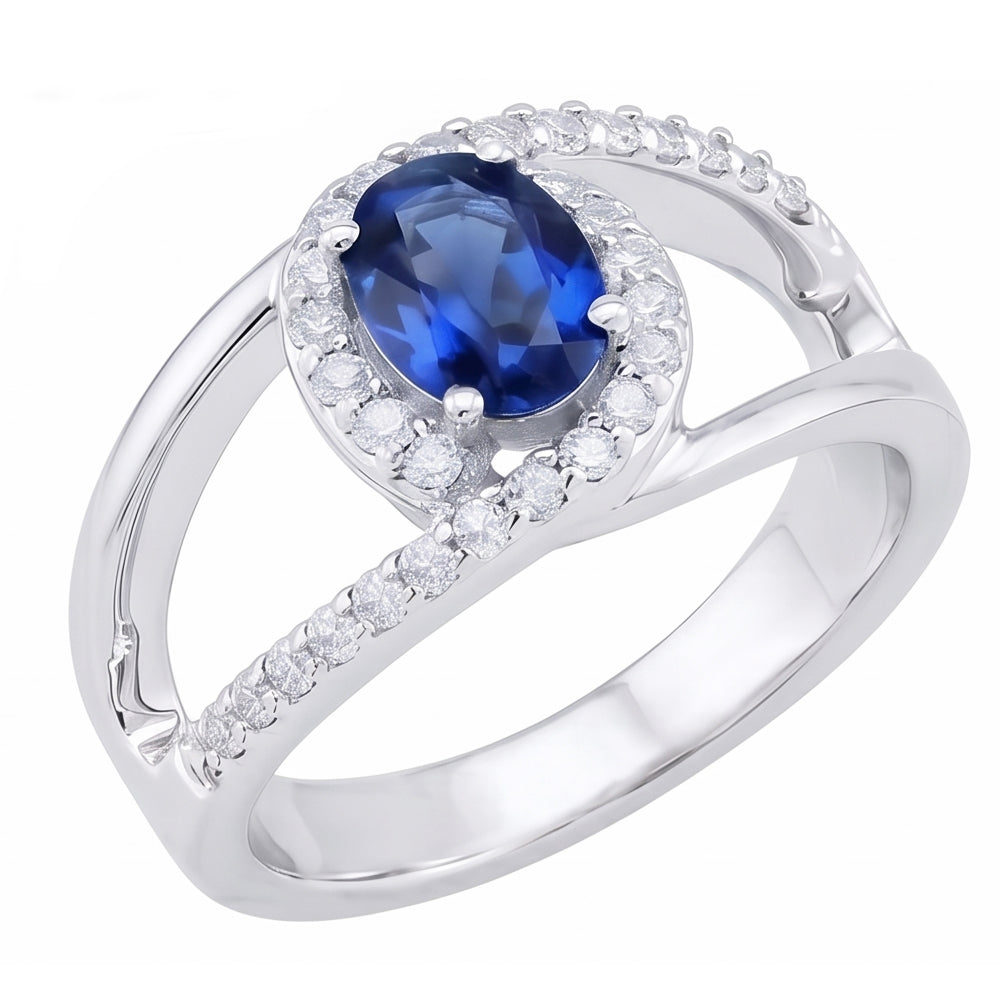 echter oval diamant 14Karat ring Vorderansicht