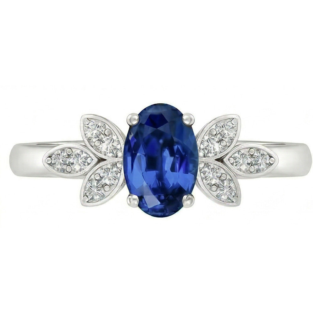 echter oval diamant 2.85Karat ring Seitenansicht
