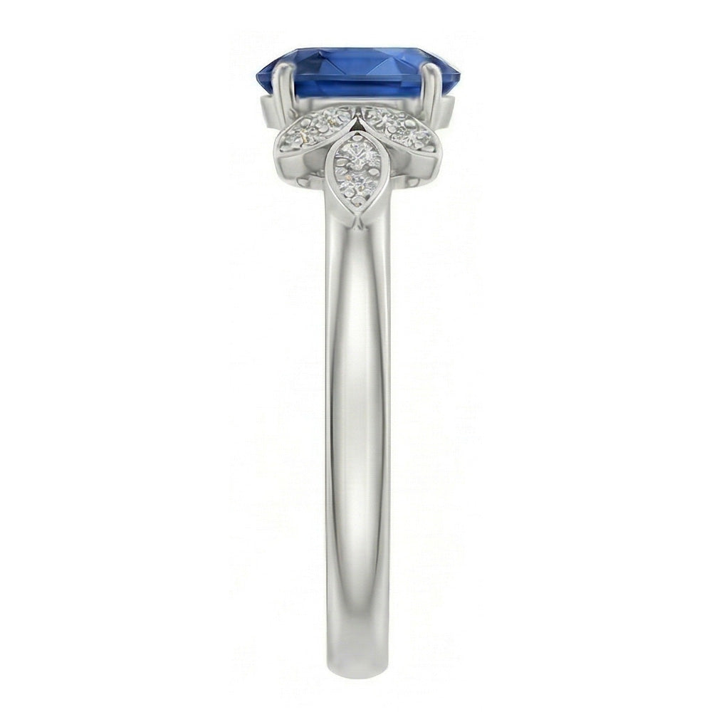 echter oval diamant 2.85Karat ring Draufsicht
