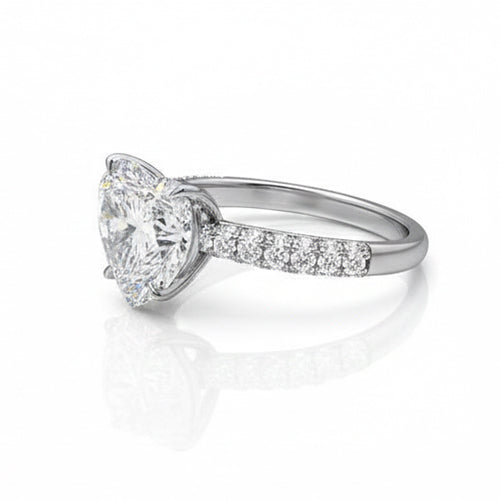 echter round diamant 2.85Karat ring Seitenansicht