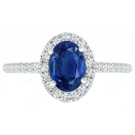 2 Karat Blauer Saphirring