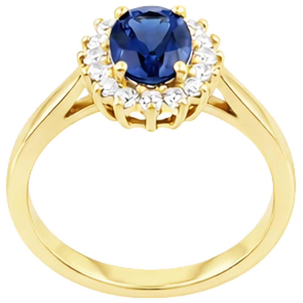 echter oval tansanit 2Karat ring Draufsicht