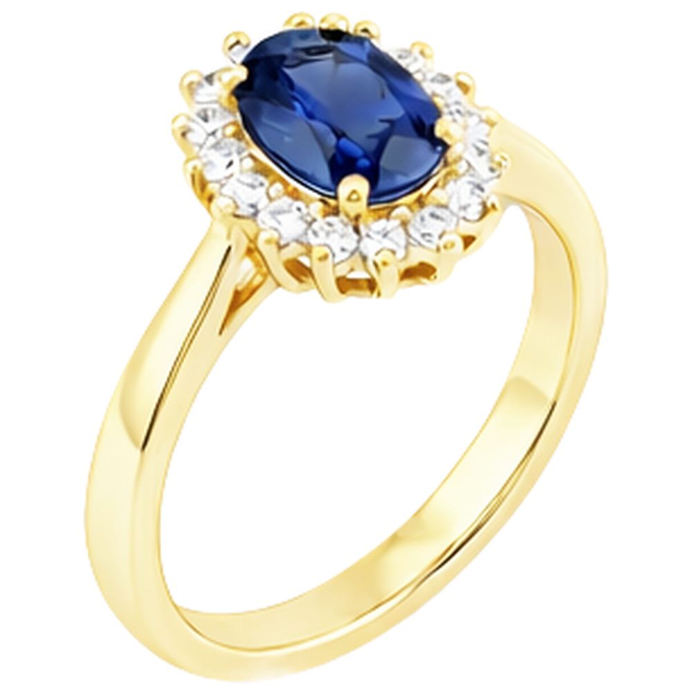 echter oval tansanit 2Karat ring Profilansicht
