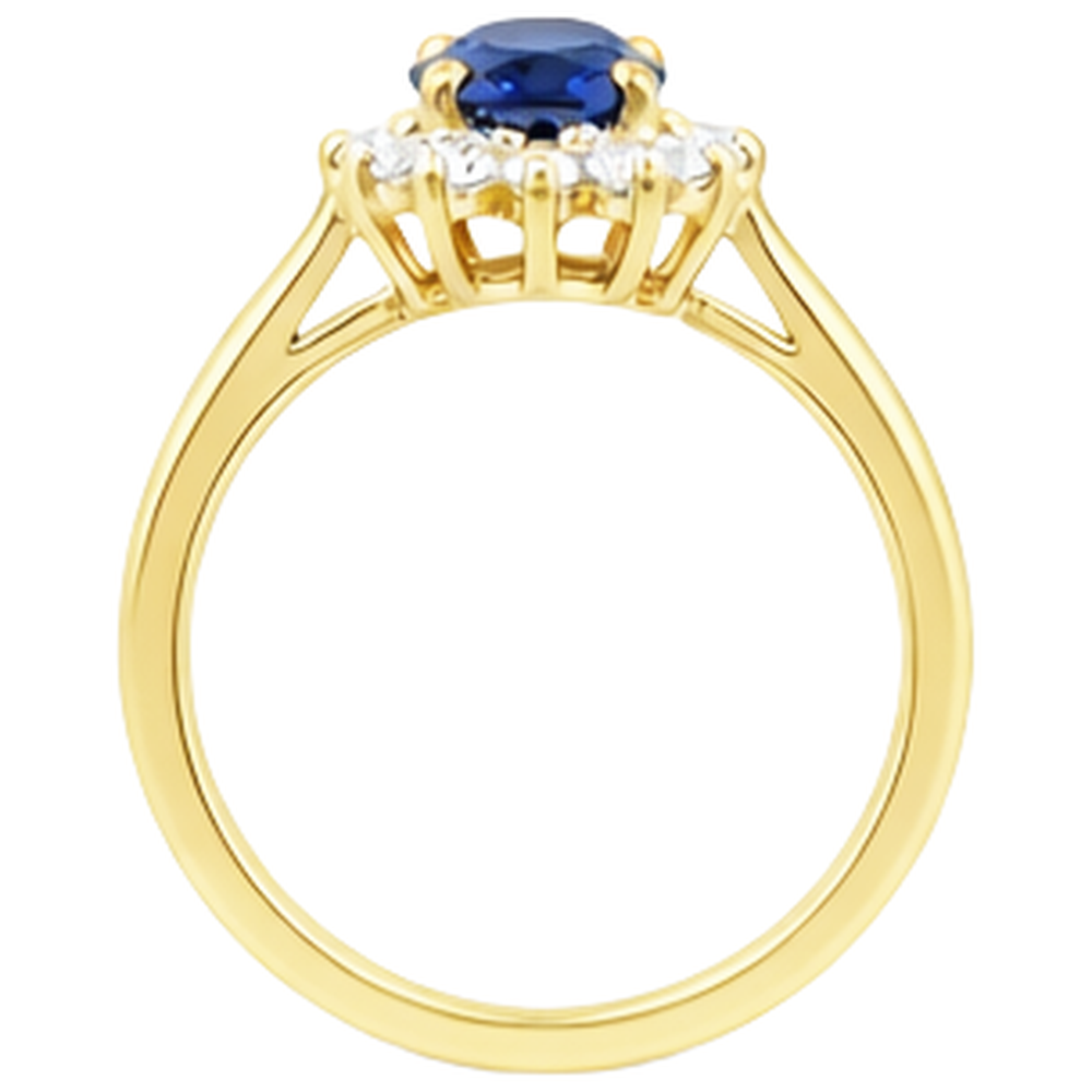 echter oval tansanit 2Karat ring mit Diamantbesatz