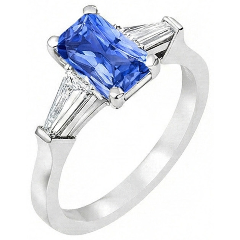 echter baguette diamant 2Karat ring Seitenansicht