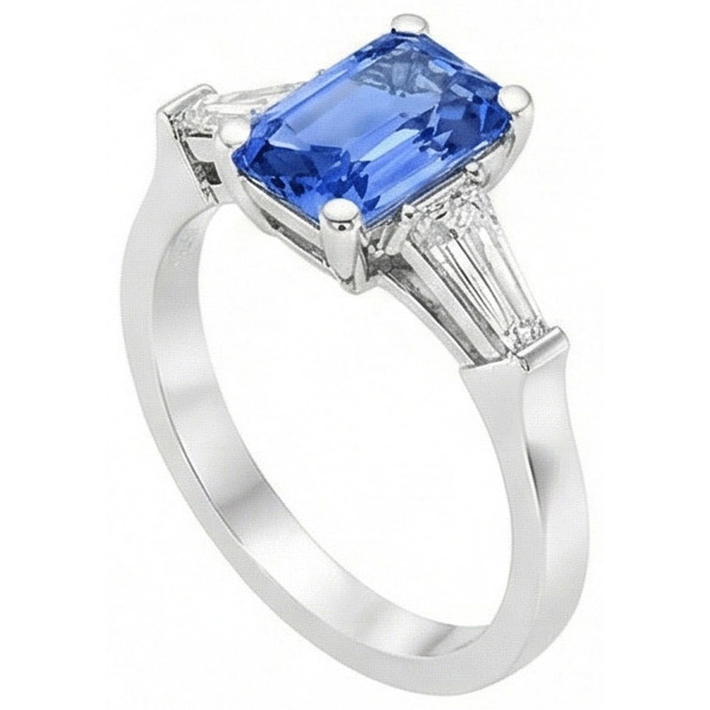 echter baguette diamant 2Karat ring Draufsicht