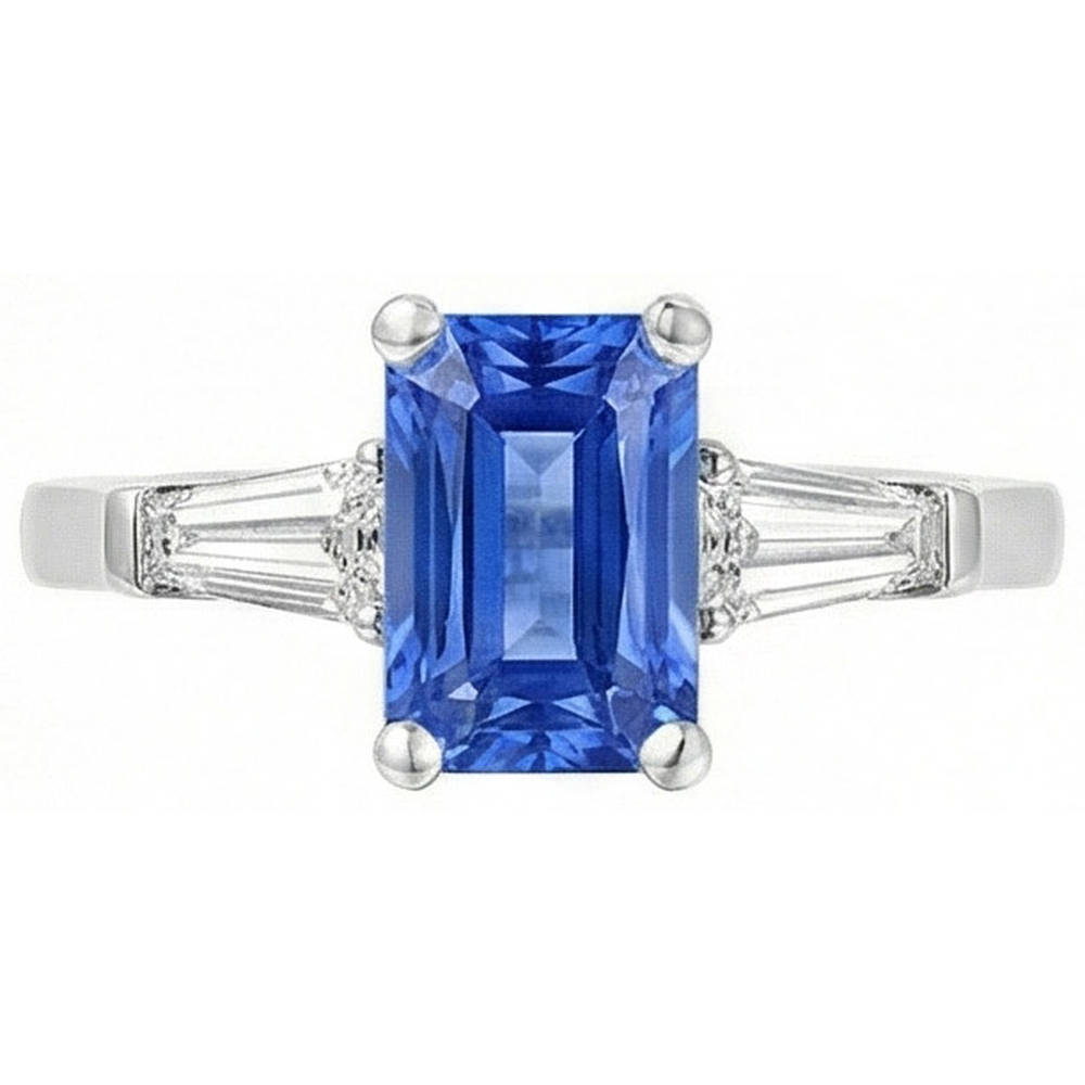 echter baguette diamant 2Karat ring Detailansicht