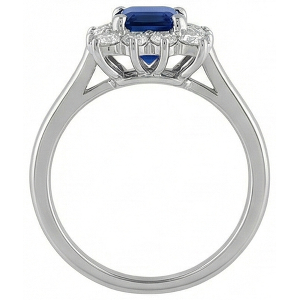 2 Karat Smaragd Ceylon Saphir und Diamant Ring Weißgold 14K