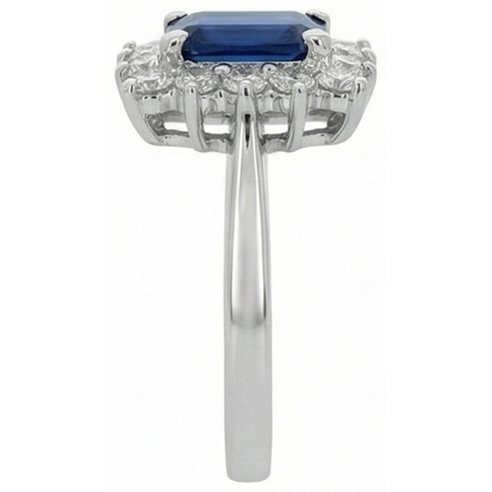 2 Karat Smaragd Ceylon Saphir und Diamant Ring Weißgold 14K
