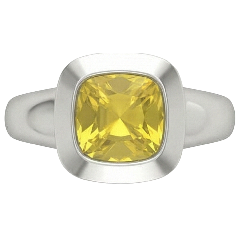 echter cushion diamant 2Karat ring Seitenansicht