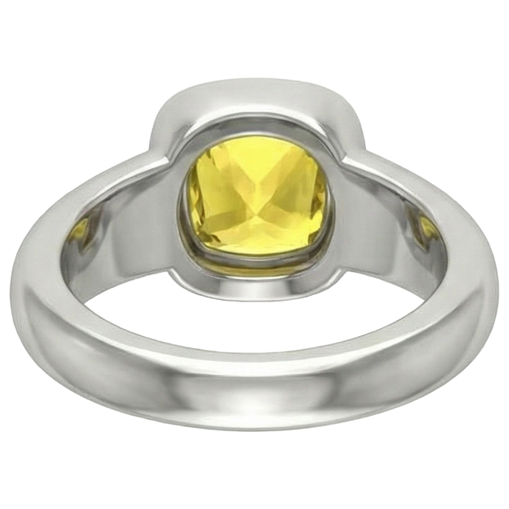 echter cushion diamant 2Karat ring Draufsicht