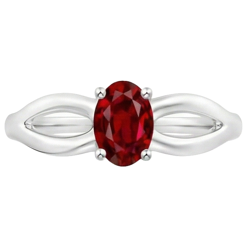 echter oval rubin 2Karat ring Vorderansicht