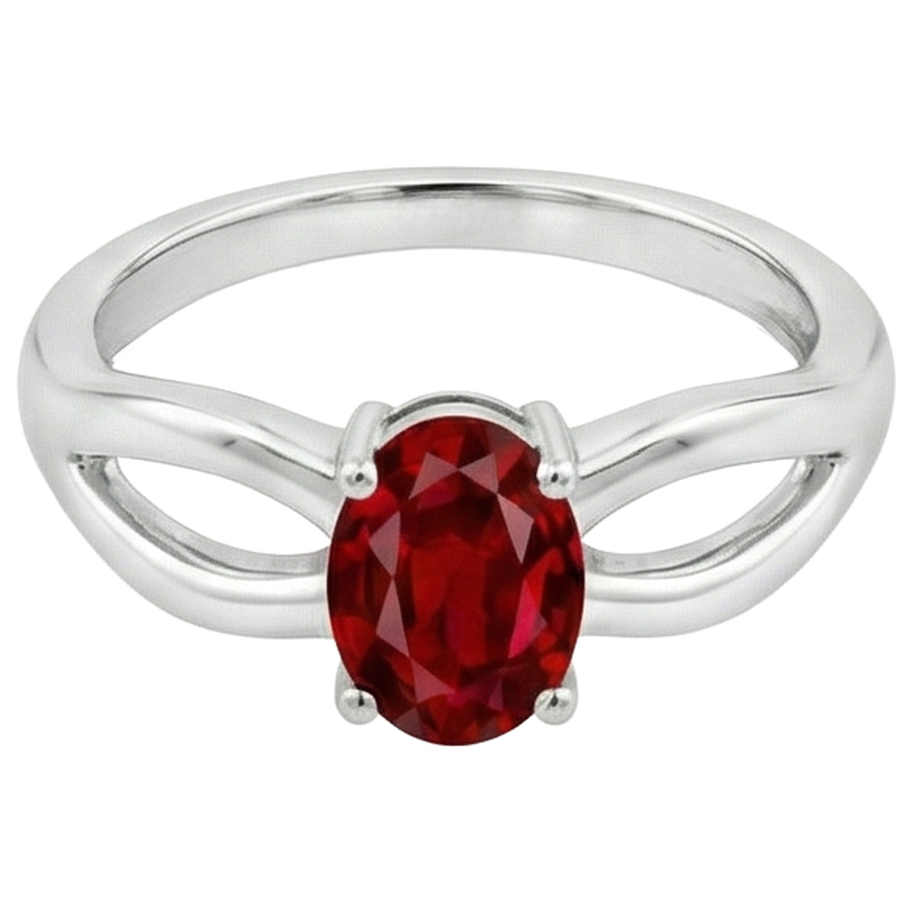 echter oval rubin 2Karat ring Seitenansicht