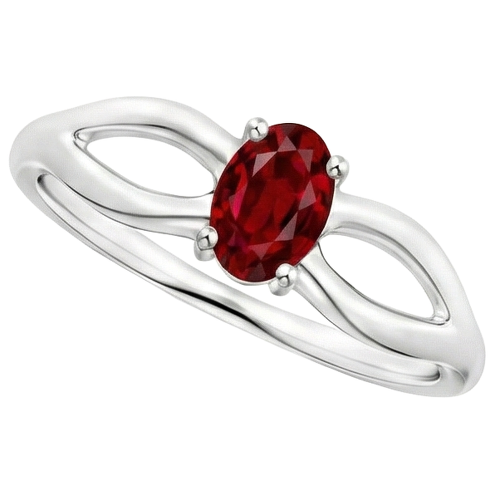 echter oval rubin 2Karat ring Draufsicht