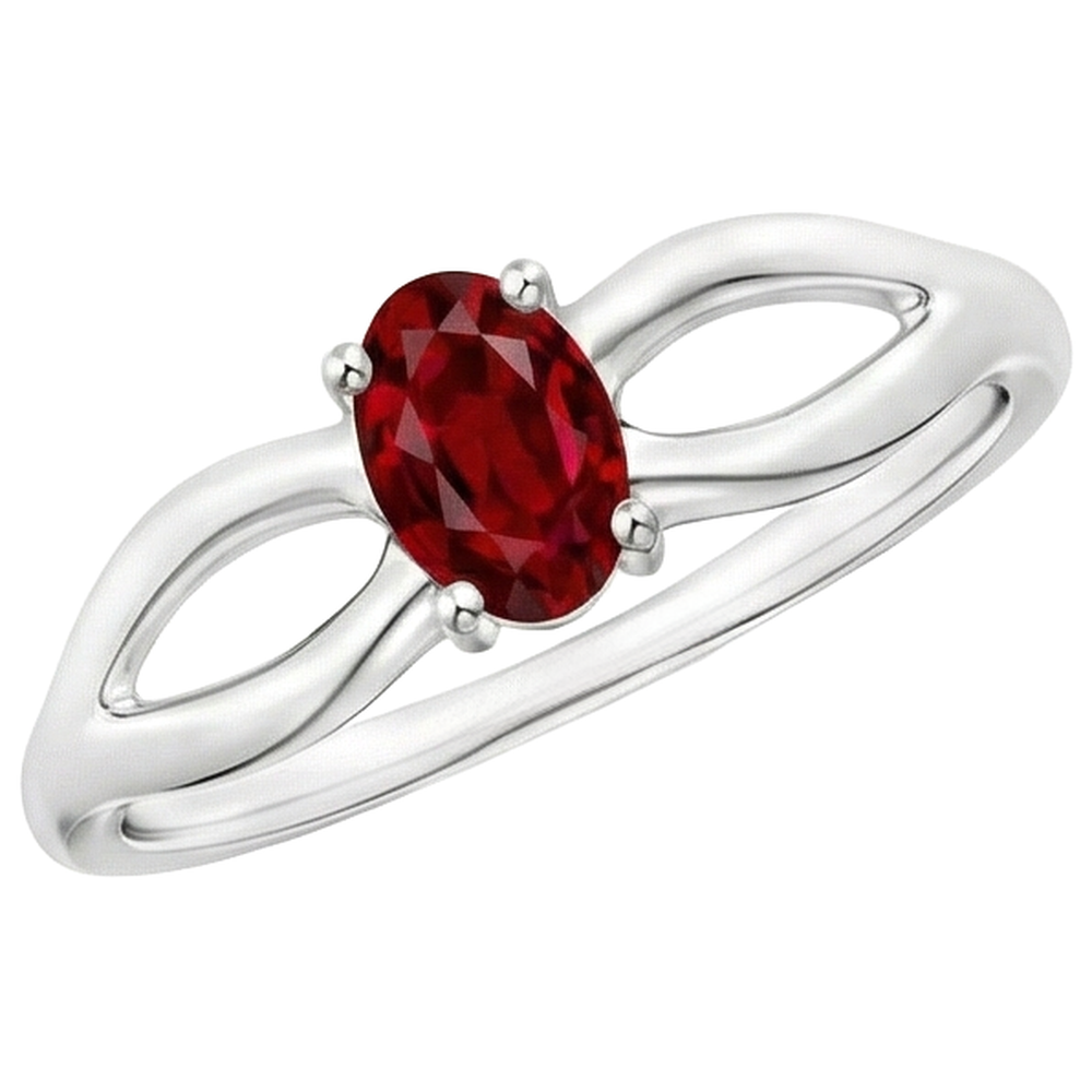 echter oval rubin 2Karat ring Profilansicht