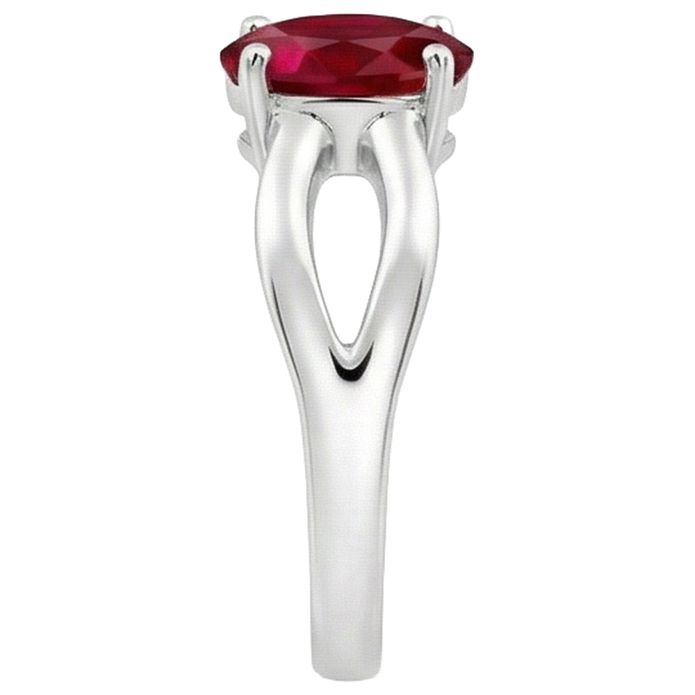 echter oval rubin 2Karat ring auf Weiß