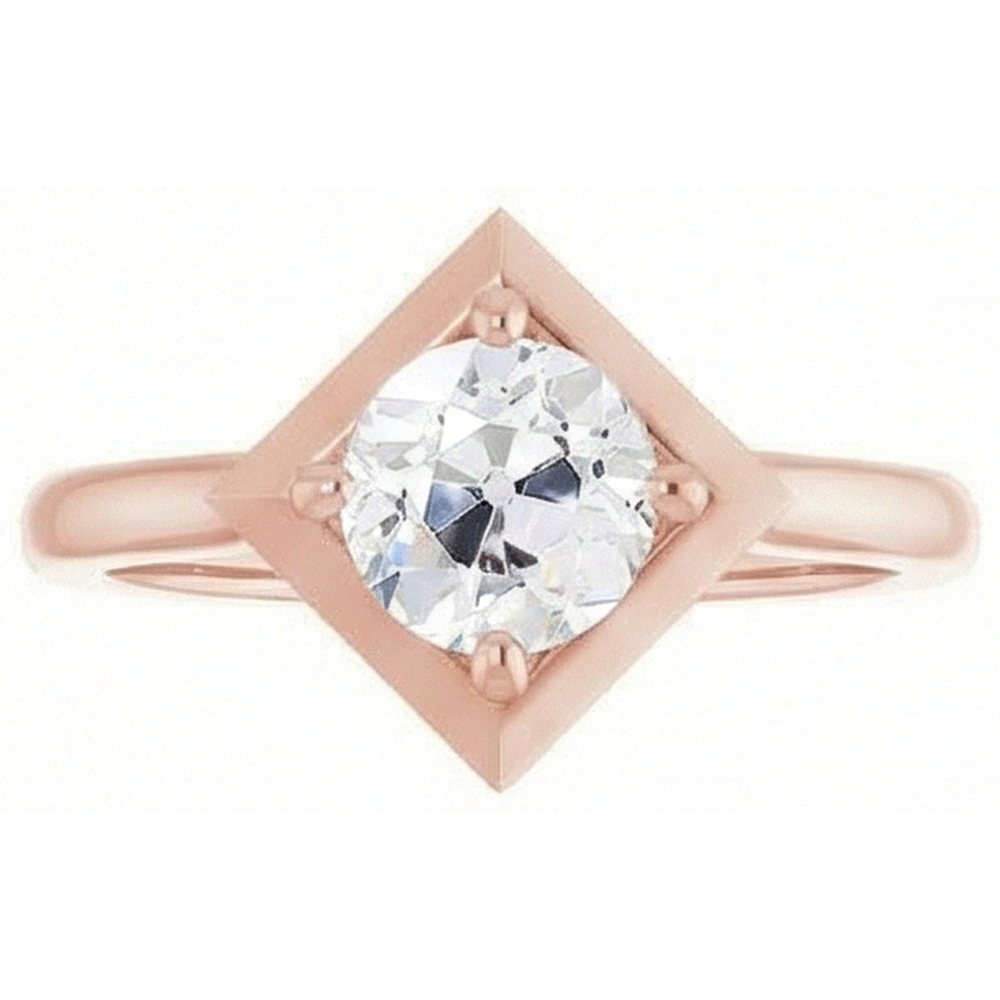 echter round diamant 2Karat ring Draufsicht