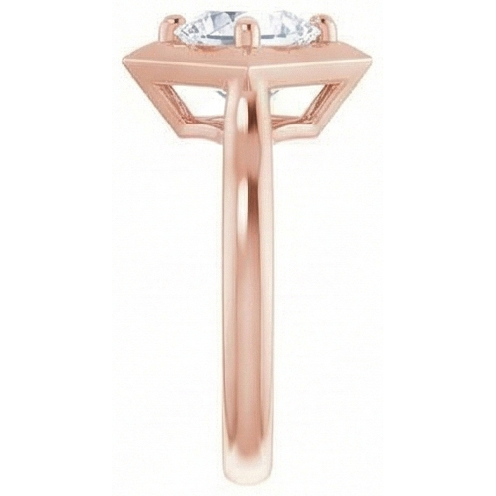 echter round diamant 2Karat ring Profilansicht