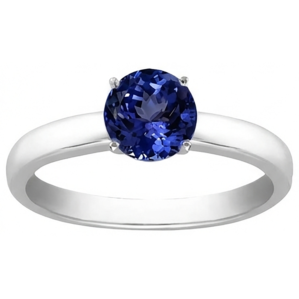 echter round tansanit 2Karat ring Detailansicht