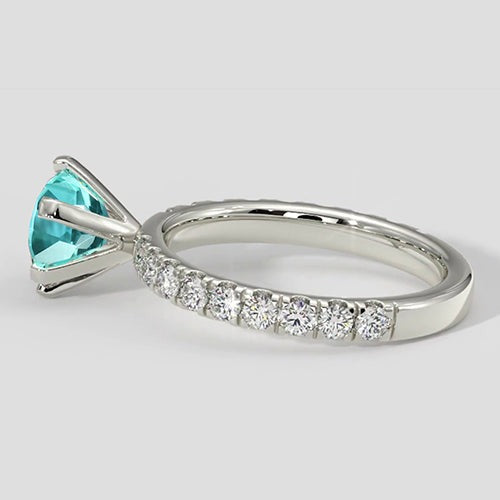 2-Karat-Verlobungsring mit Paraiba-Turmalin und Diamant