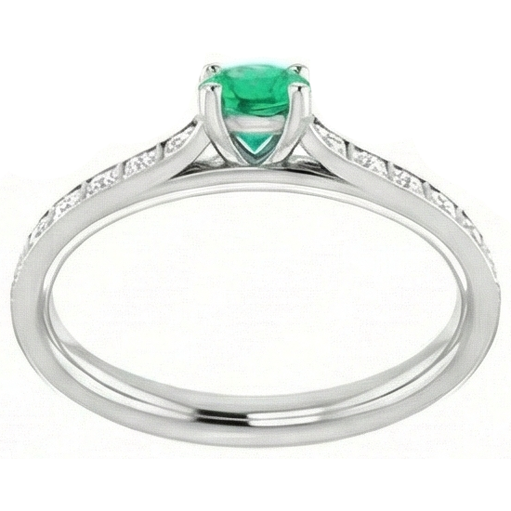 echter princess smaragd 2Karat ring mit Diamantbesatz