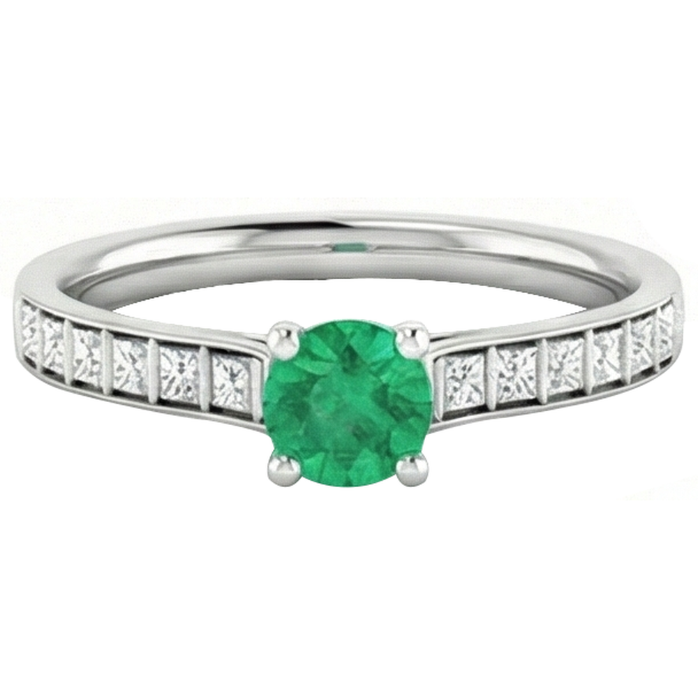 echter princess smaragd 2Karat ring Seitenansicht