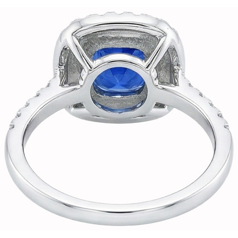 echter round saphir 14Karat ring Profilansicht