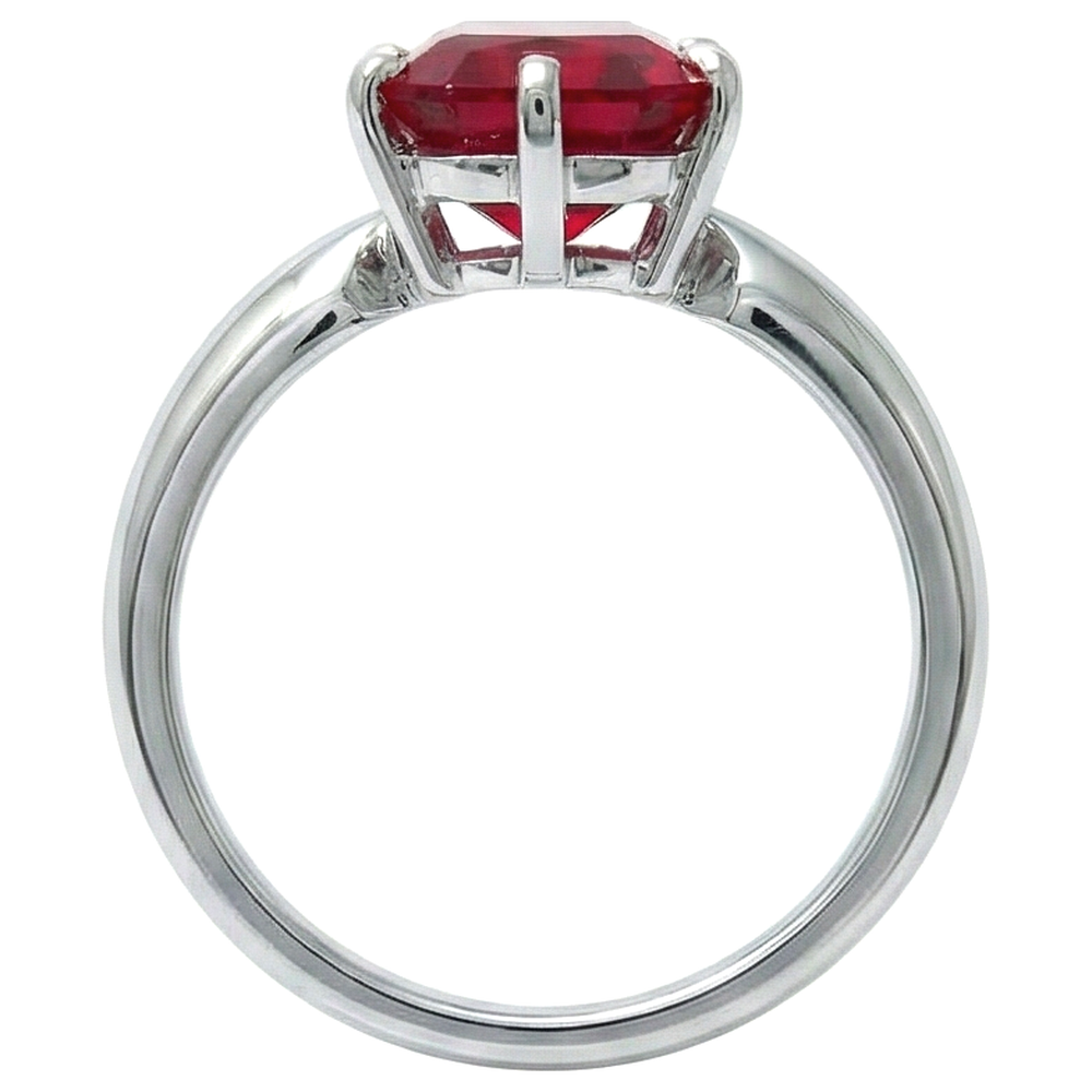 echter radiant rubin 2Karat ring Draufsicht