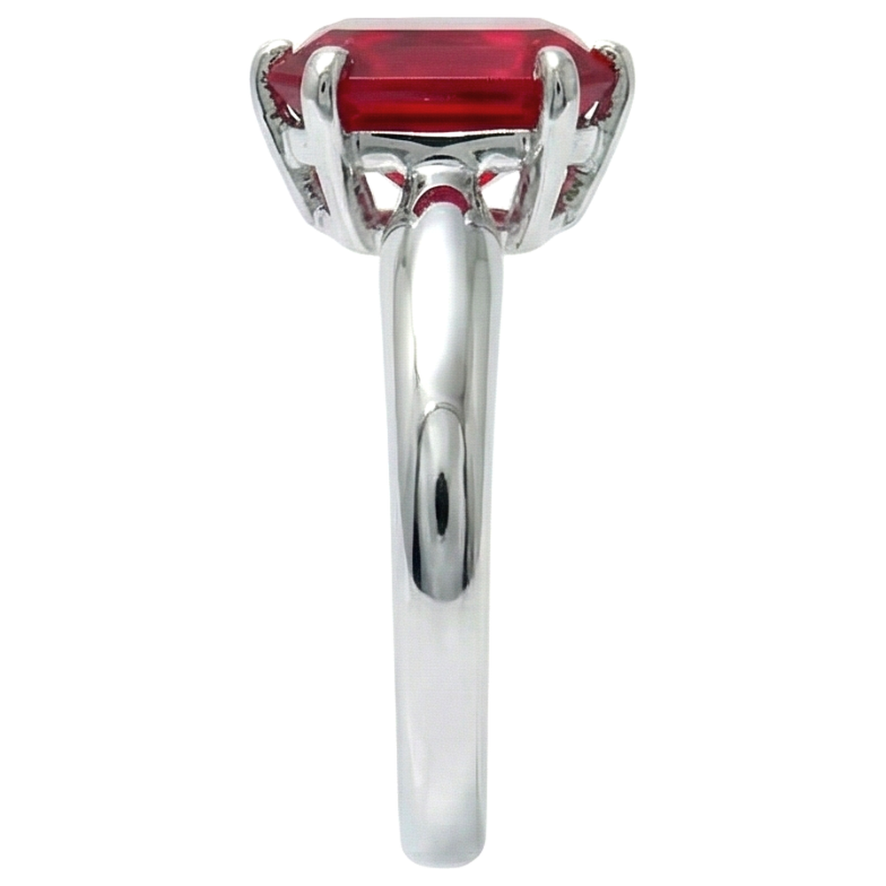 echter radiant rubin 2Karat ring Profilansicht