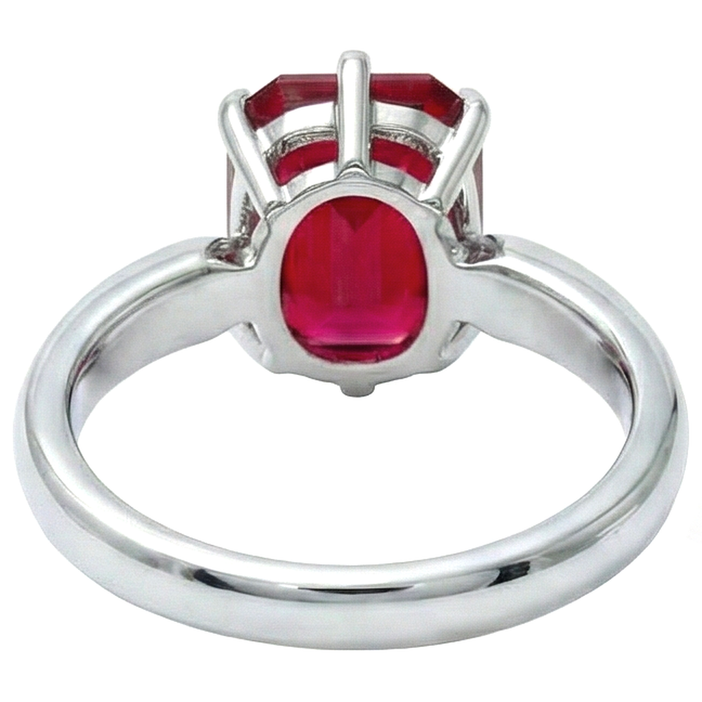 echter radiant rubin 2Karat ring auf Weiß
