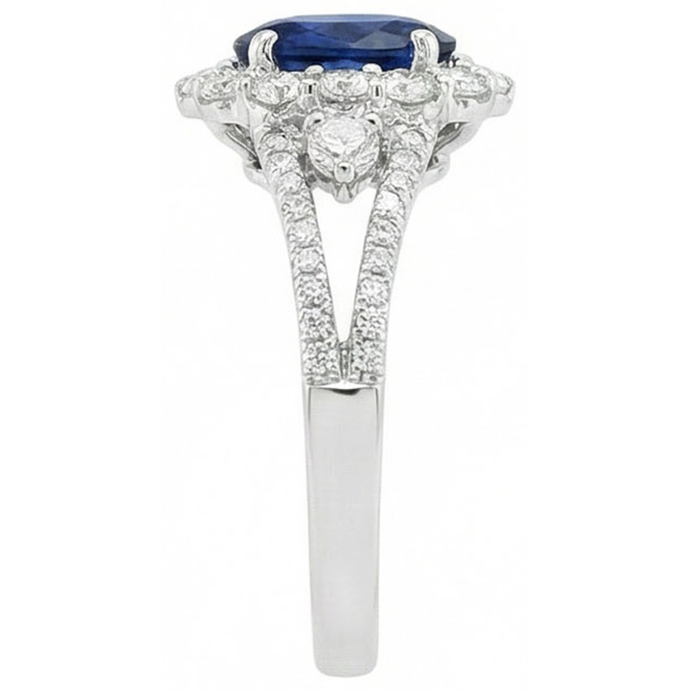 echter oval saphir 1.50Karat ring Draufsicht
