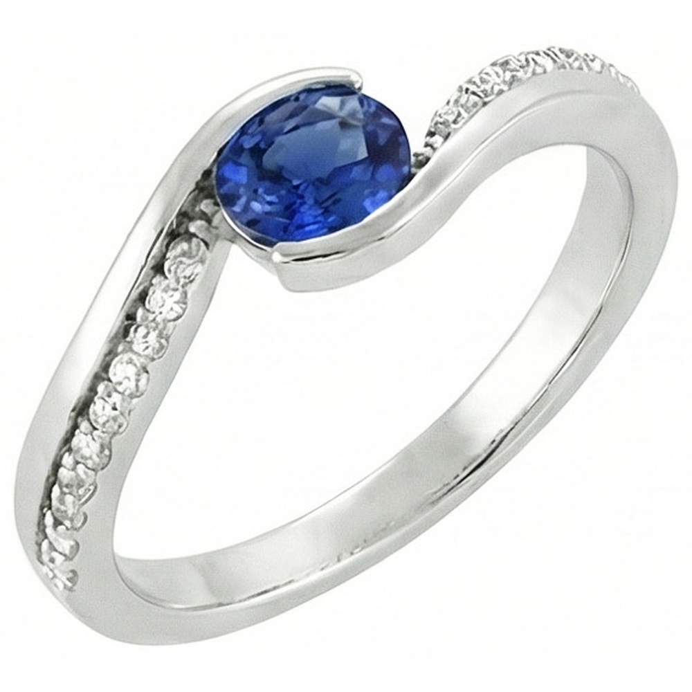 echter oval saphir 1Karat ring Detailansicht