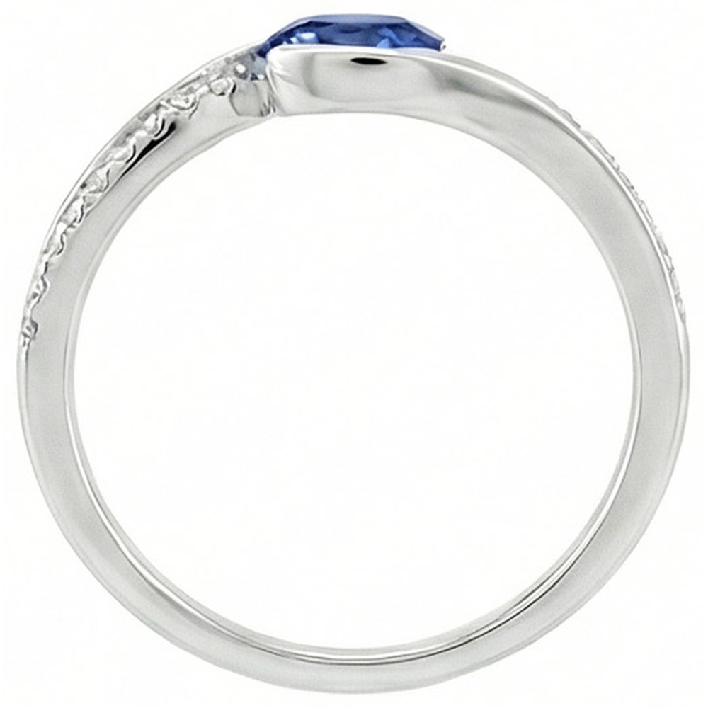 echter oval saphir 1Karat ring Profilansicht