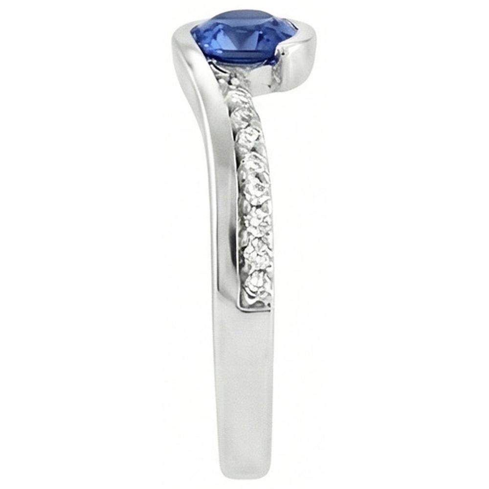 echter oval saphir 1Karat ring Draufsicht