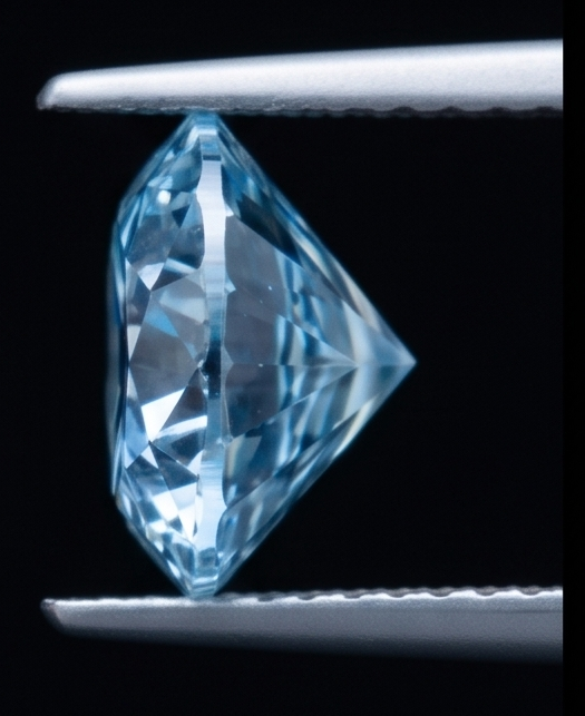 2 Karat Rundschliff Blau Verstärkter Loser Echter Diamant - view 2