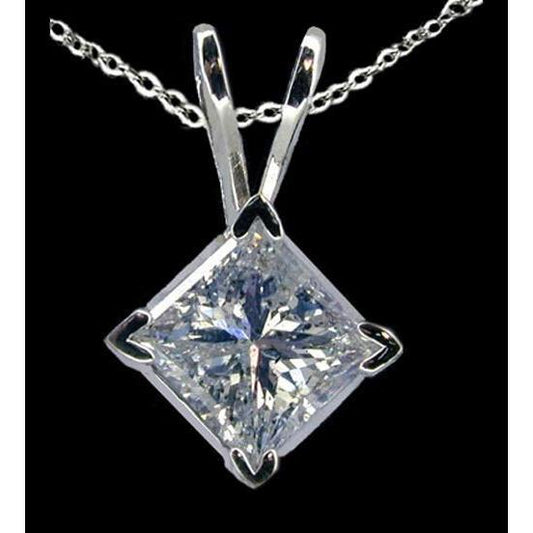 2.01 Karat Echt Diamant-Solitär-Anhänger-Medaillon Mit Kette