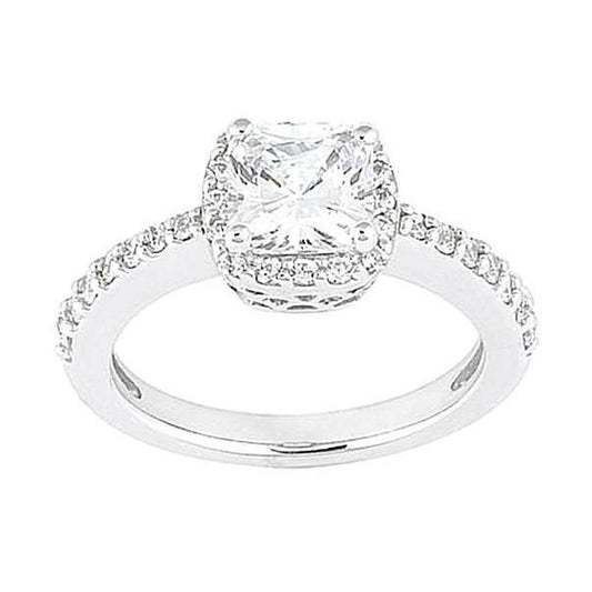 2.01 Karat Halo Cushion Center Natürliche Diamant-Verlobungsring Weißgold 14K