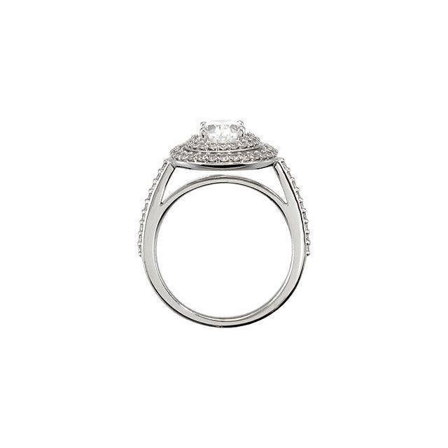 2.20 Karat Ovaler Natürliche Diamant-Hochzeitshalo-Jubiläumsring