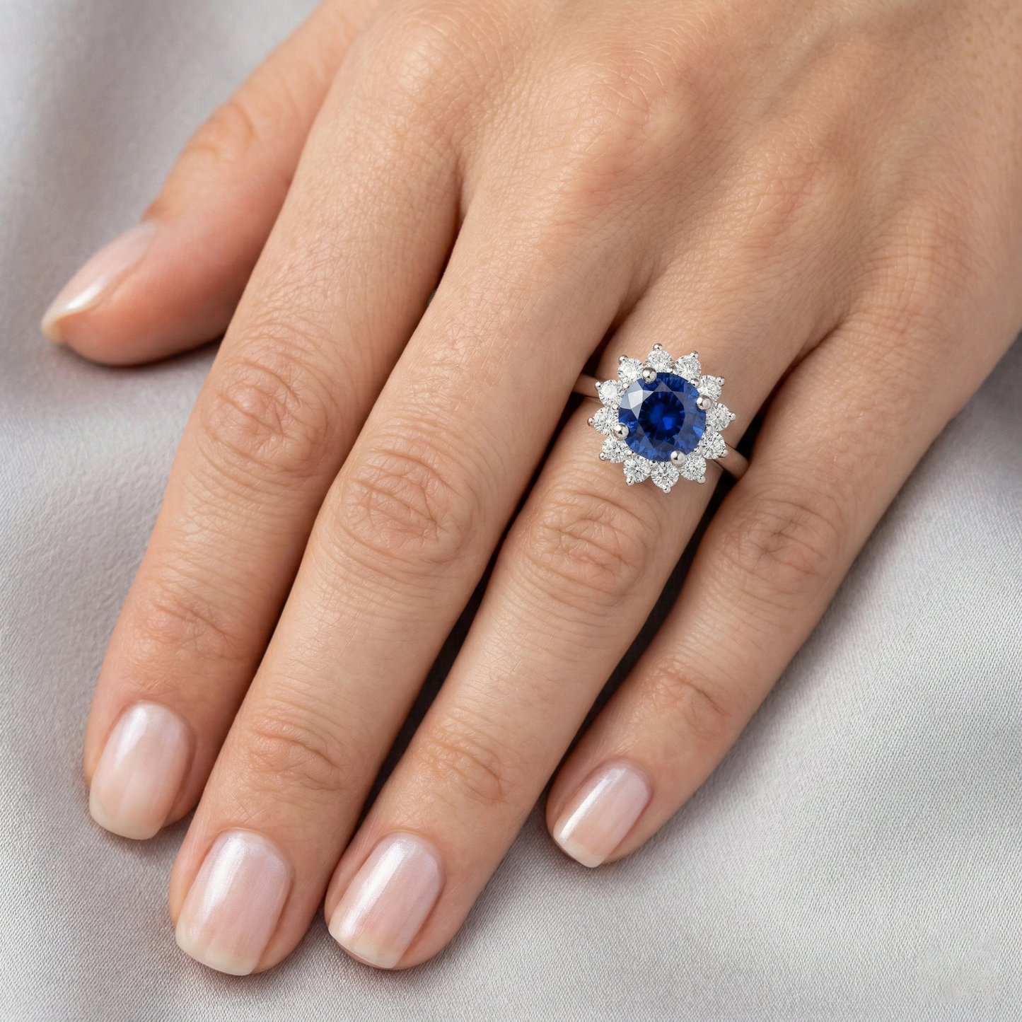 echter round diamant 2.20Karat ring auf Weiß