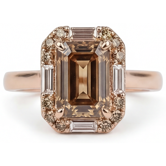 Edler Diamant Halo-Fassung Ring 2,25-Karat 14 Karat Roségold – Hauptansicht