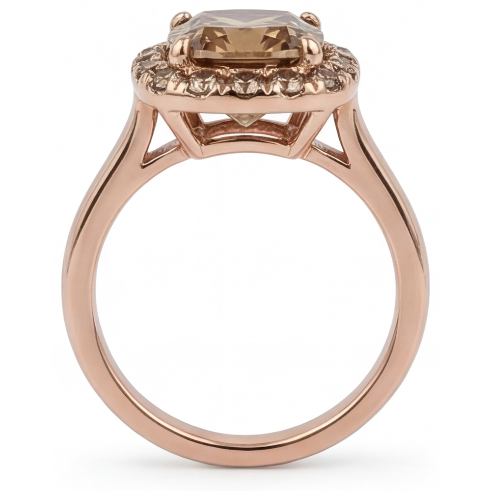 Luxuriöser Halo-Fassung Ring 2,25 Karat – Profilansicht
