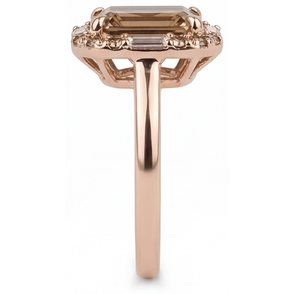 Naturreiner Edler Diamant Halo-Fassung Ring 2,25 Karat 14 Karat Roségold – Schrägansicht