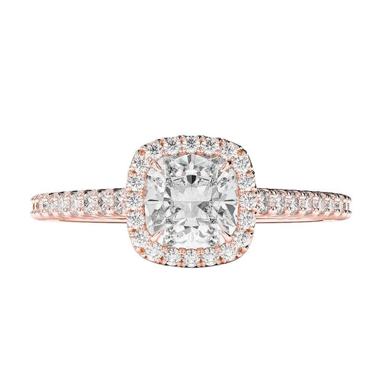 2.30 Ct Echt Diamanten Hochzeit Halo Ring Roségold 14K