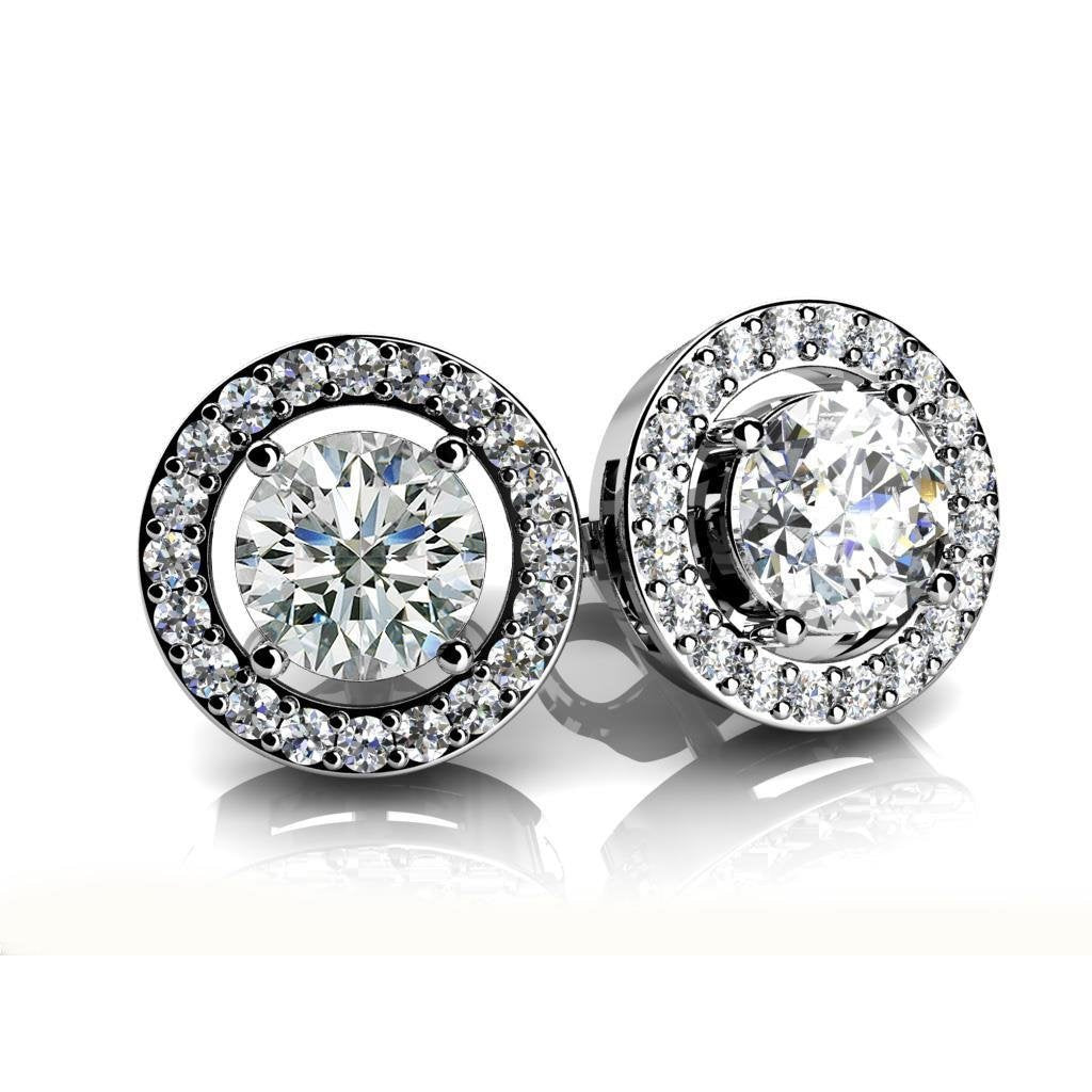 2.40 Carats Sparkling Natürliche Diamant Women Stud Earring White Gold 14K